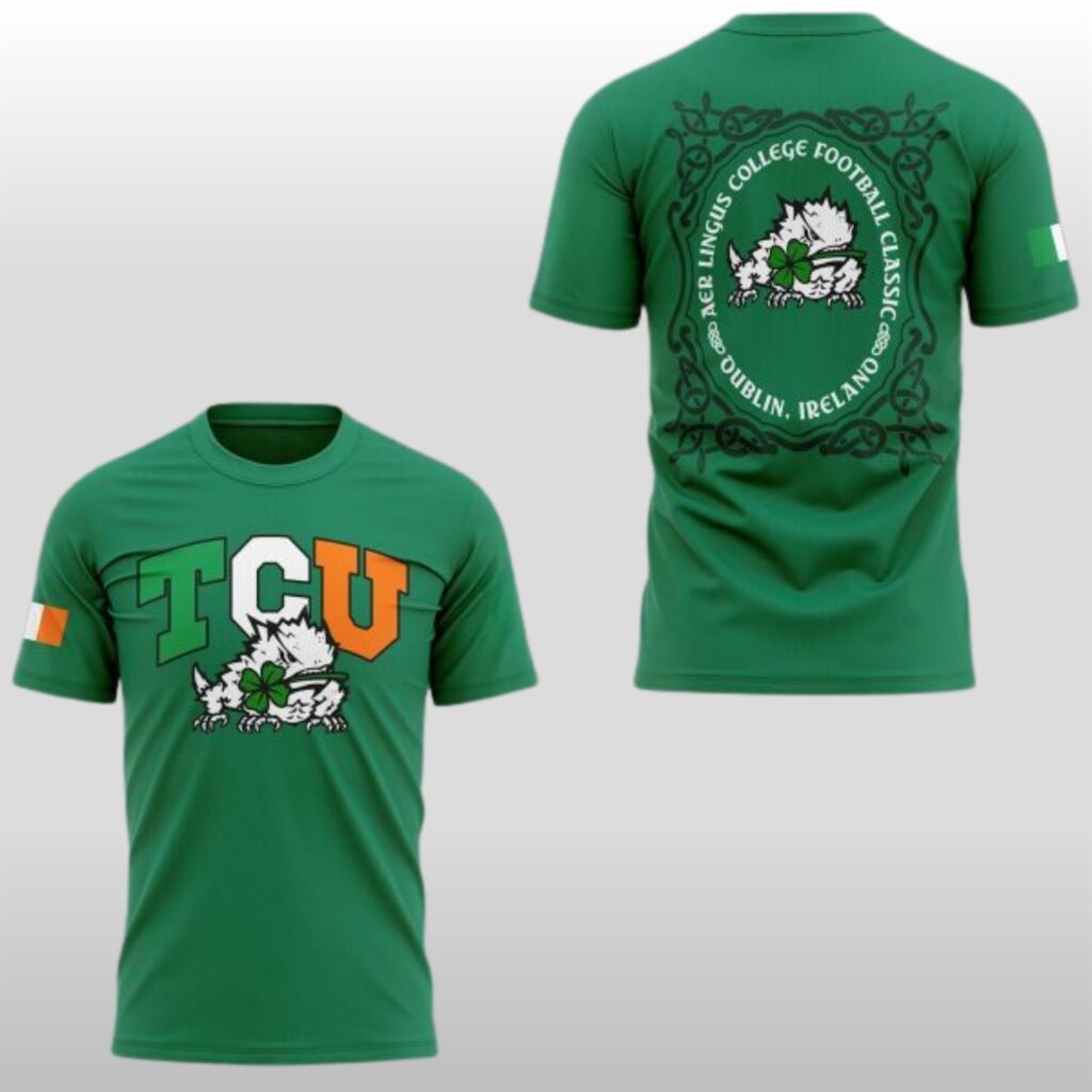 2026 TCU Horned Frogs x Irish Day Ireland Game Hoodie Shirt 2