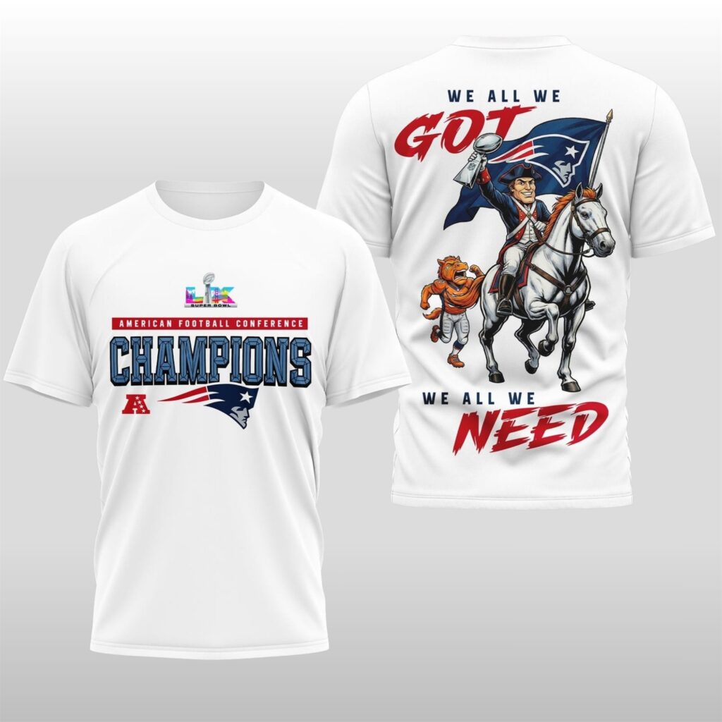 New England Patriots AFC We All We Got We All We Need Shirt 2