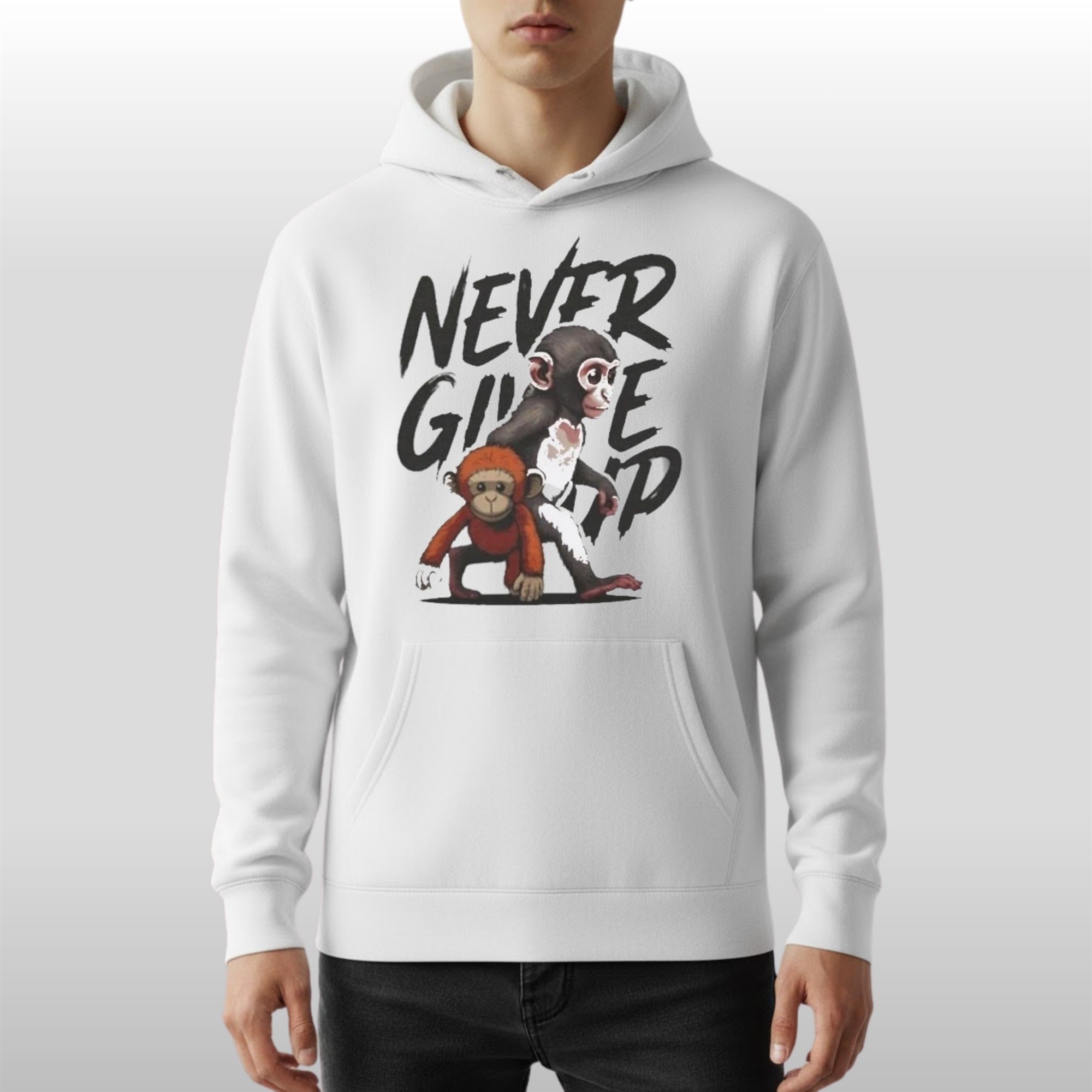 Punch The Monkey Never Give Up Shirt 4 Punch The Monkey Never Give Up Shirt - Image 4