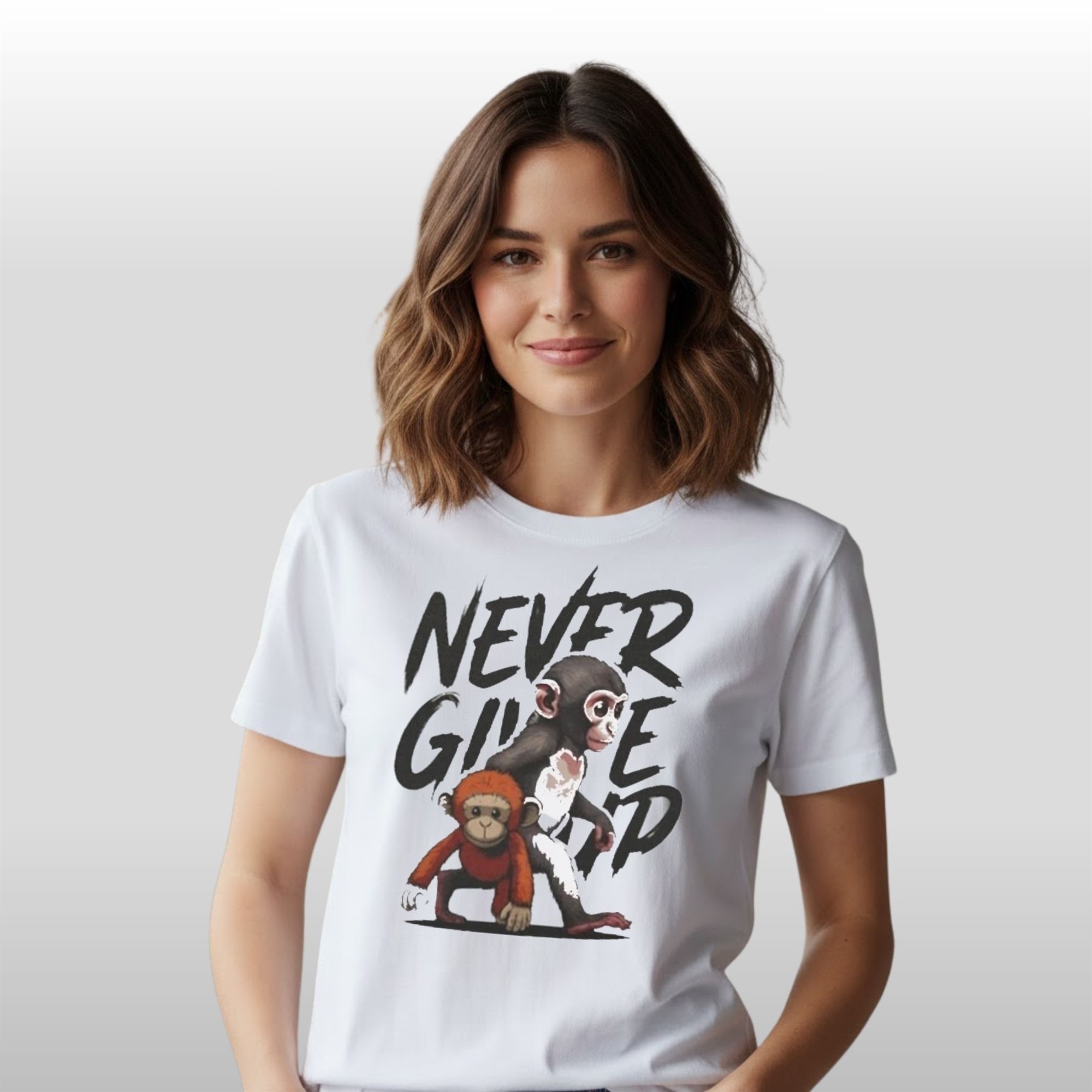 Punch-The-Monkey-Never-Give-Up-Shirt Punch The Monkey Never Give Up Shirt