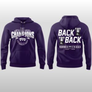 TCU Horned Frogs Big12 Champions 2026 Back2Back Hoodie Shirt