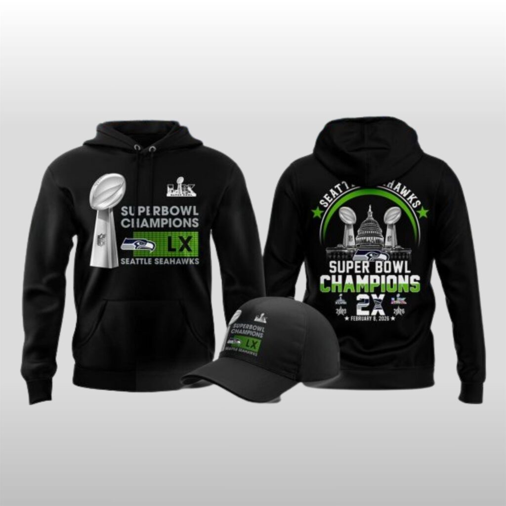 Seattle Seahawks 2x Super Bowl Champions Hoodie Shirt 2