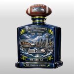 Seattle Seahawks 50th Anniversary We Are 12 Whiskey Bottle