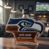 cFJUiUza Seattle Seahawks 50th Anniversary 1976 2026 Whiskey Bottle
