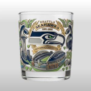 Seattle Seahawks 1976 2026 50th Anniversary Whiskey Glass