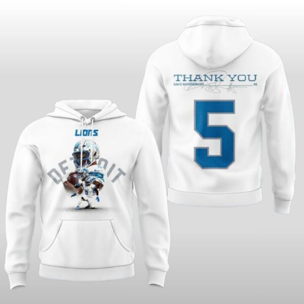 2026 Detroit Lions Thank You David Montgomery Hoodie Shirt 2