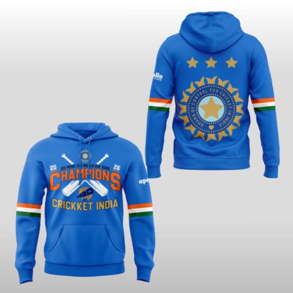 2026 Indian Cricket Team T20 World Cup Champions Hoodie Shirt 2 2026 Indian Cricket Team T20 World Cup Champions Hoodie Shirt 2