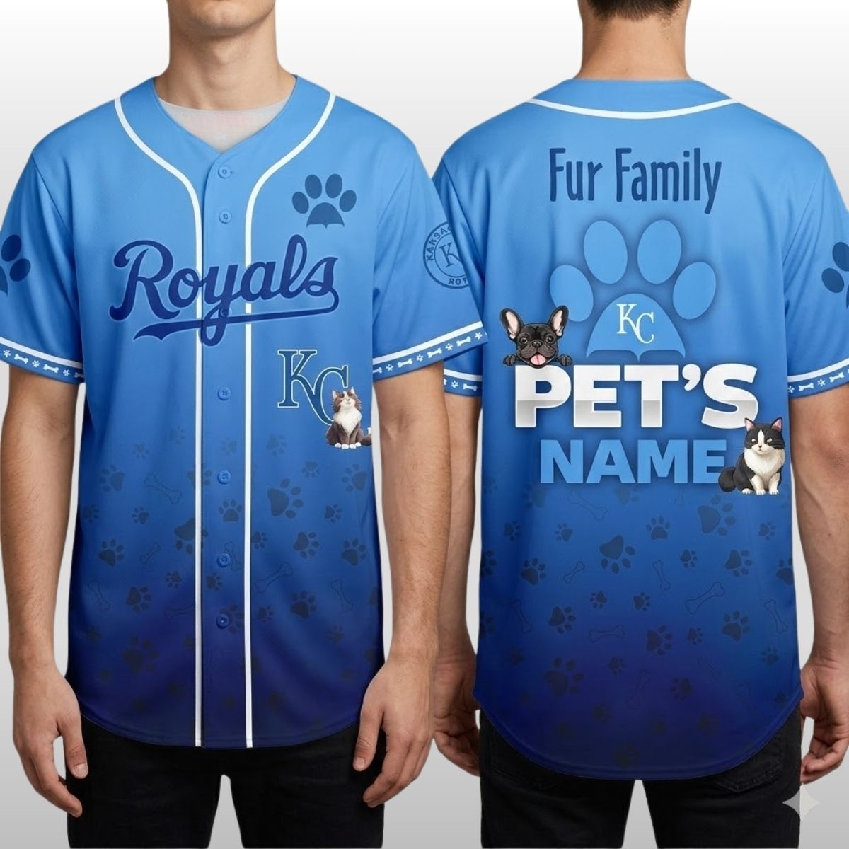 2026 KC Royals x Fur Family Pet Game Night Baseball Jersey 2
