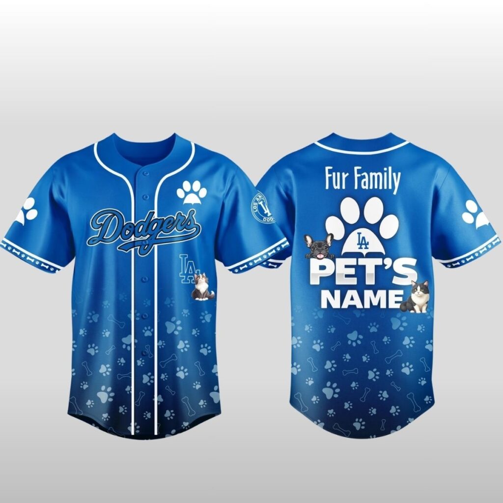 2026 LA Dodgers x Fur Family Pet Game Night Baseball Jersey
