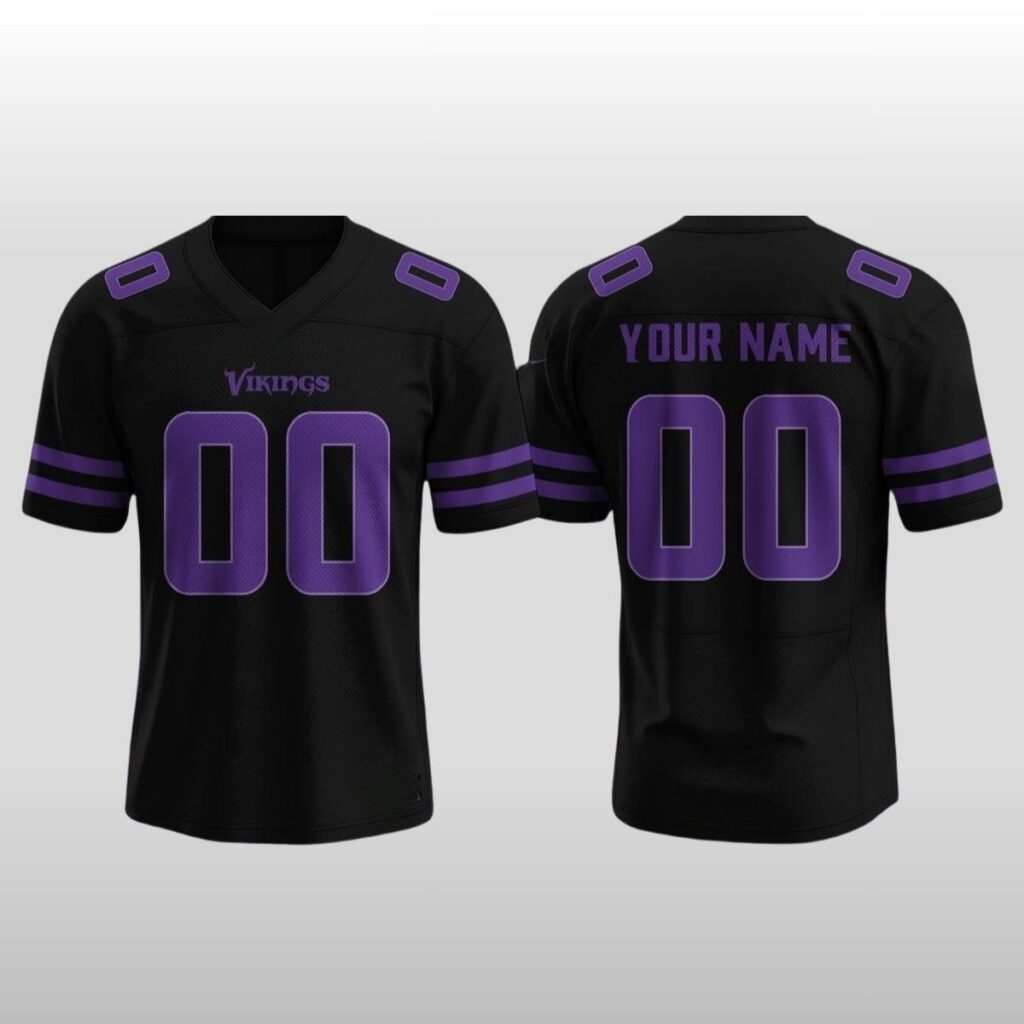 2026 Minnesota Vikings Black Out Football Jersey 2
