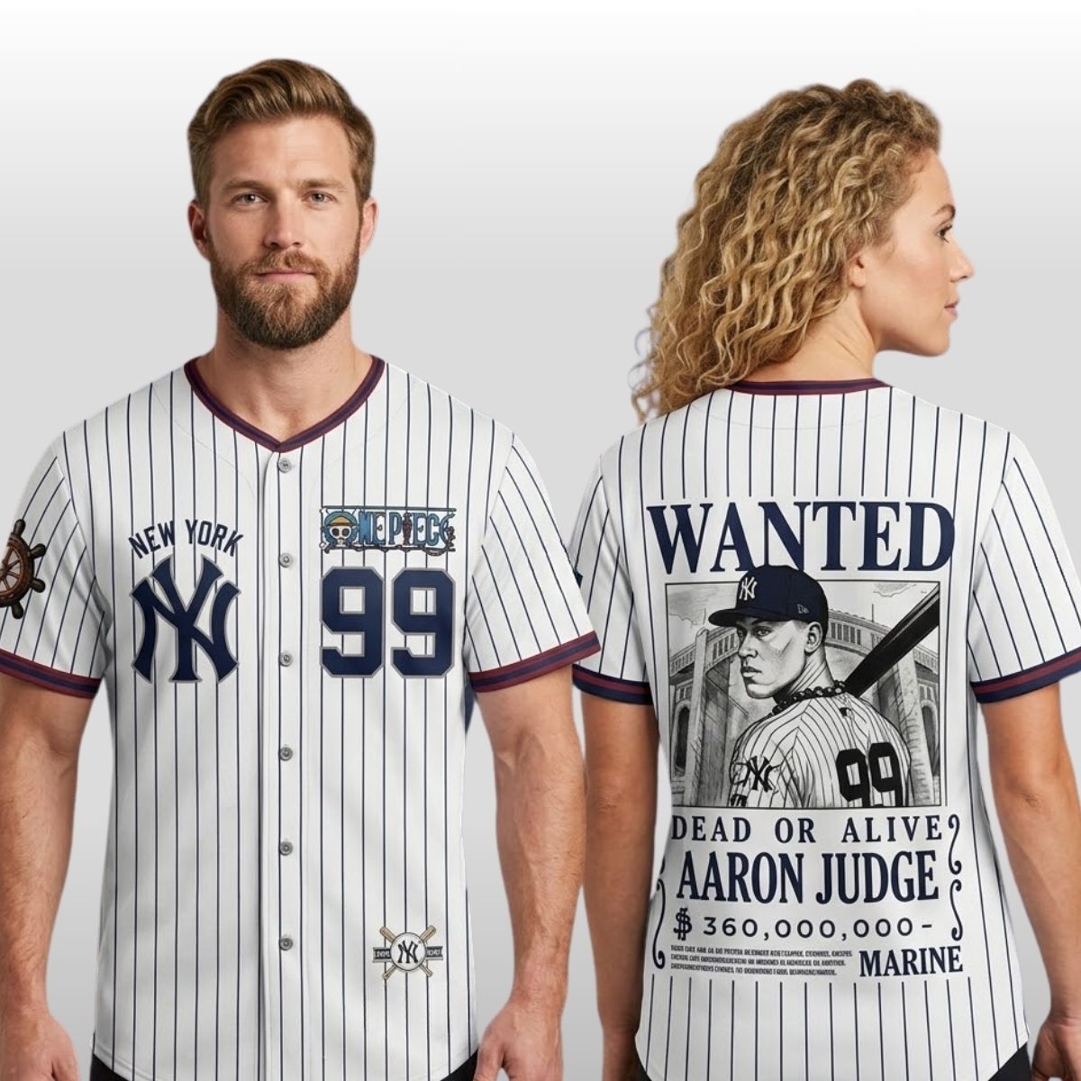 2026 New York Yankees One Piece Wanted Aaron Judge Bounty Hunter Baseball Jersey 2 2026 New York Yankees One Piece Wanted Aaron Judge Bounty Hunter Baseball Jersey 2