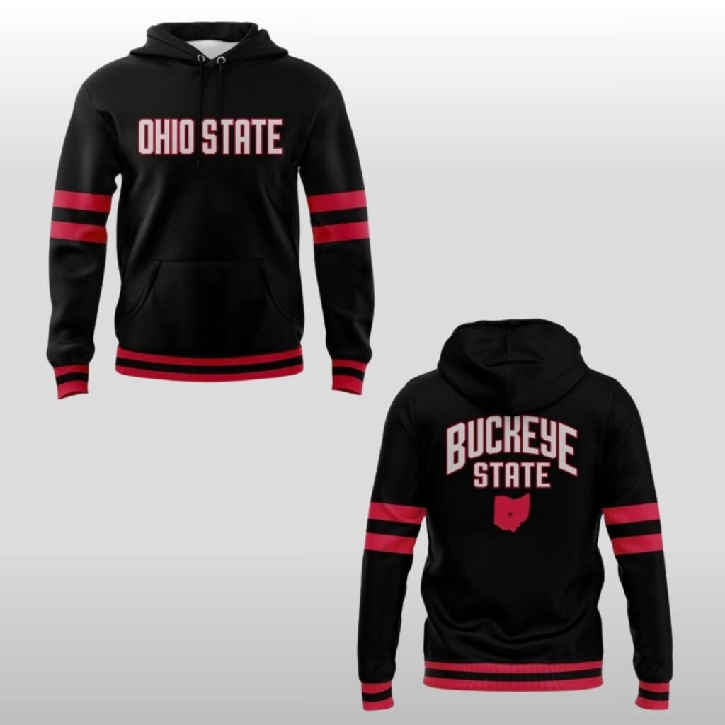 2026 Ohio State Buckeyes Baseball Stealth Black Hoodie Shirt 2