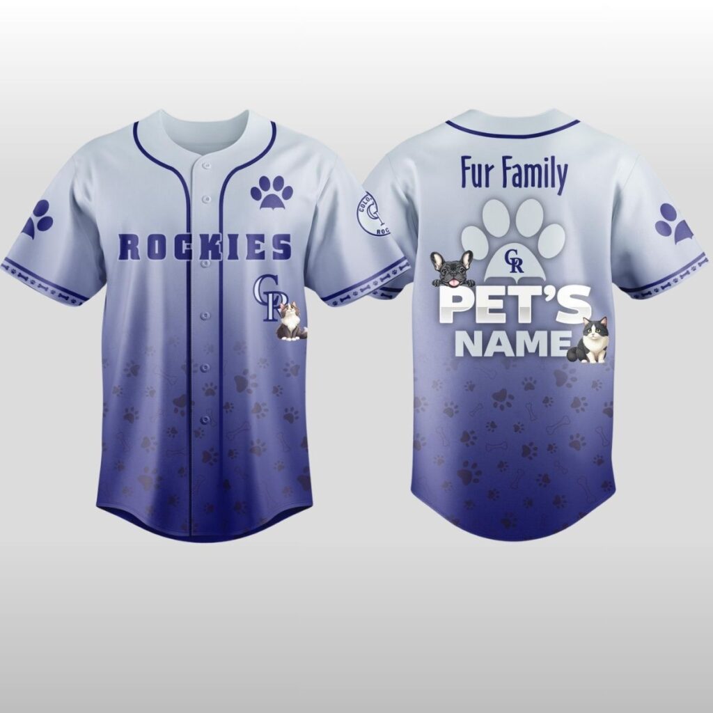 2026 Rockies x Fur Family Pet Game Night Baseball Jersey 2