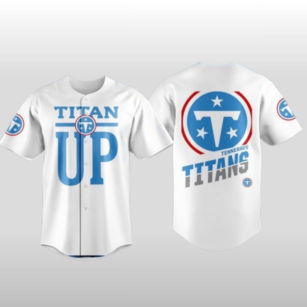 2026 Tennessee Titans New Logo New Chapter Titans Up Baseball Jersey 2