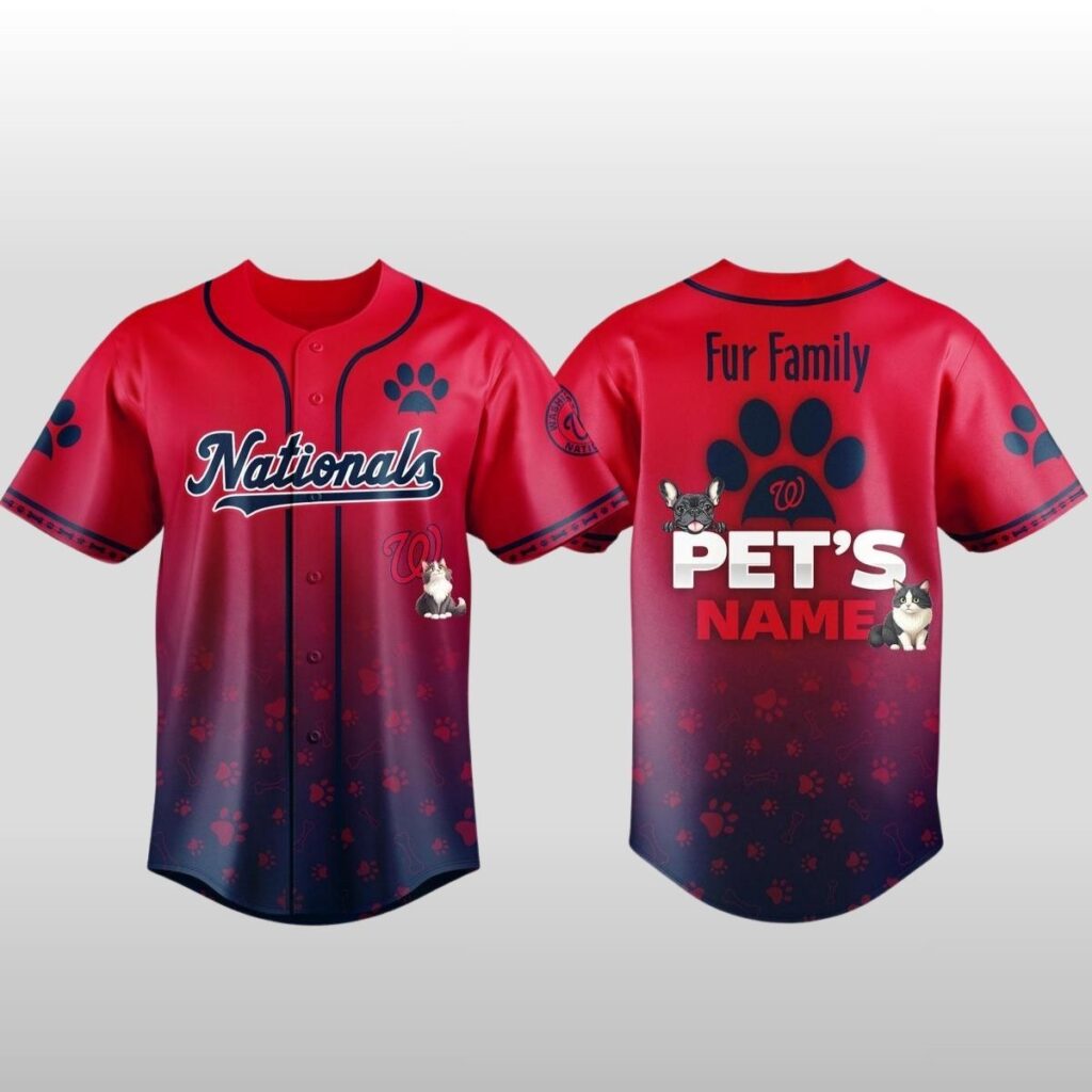 2026 Washington Nationals x Fur Family Pet Game Night Baseball Jersey 2