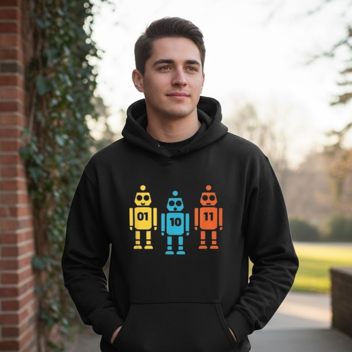 Binary 01 10 11 Robot Shirt 4 Binary 01 10 11 Robot Shirt - Image 4