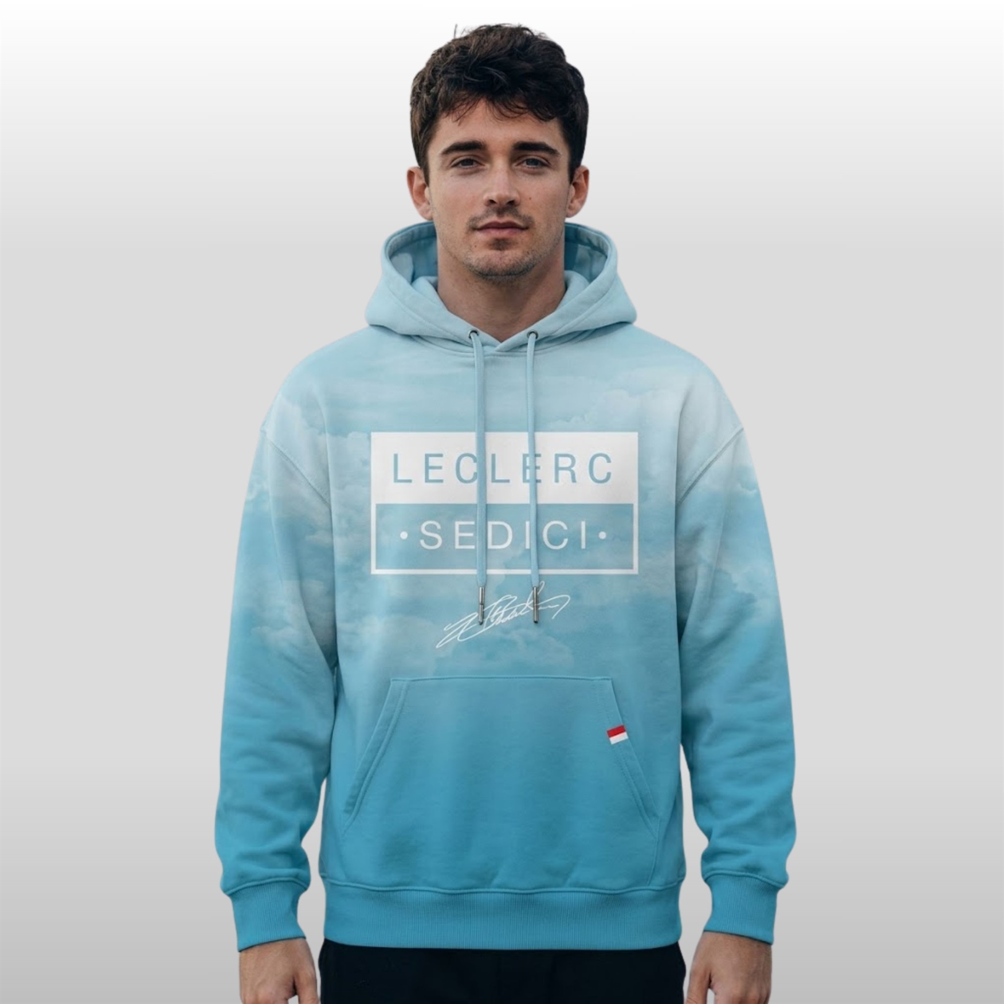 Charles Leclerc Signature Spring 2026 Sky Pattern Hoodie 2 Charles Leclerc Signature Spring 2026 Sky Pattern Hoodie - Image 2