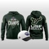 Green South Florida Bulls 2026 American Conference Men's Basketball Tournament Champions Hoodie Shirt Cap 3 Green South Florida Bulls 2026 American Conference Mens Basketball Tournament Champions Hoodie Shirt Cap