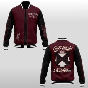 2026 AC Milan Off White 1899 Baseball Jacket