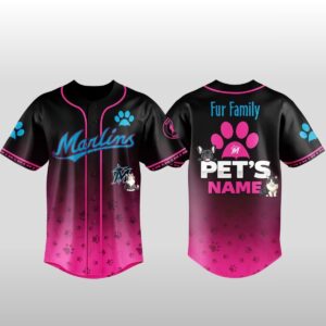 2026 Marlins x Fur Family Pet Game Night Baseball Jersey