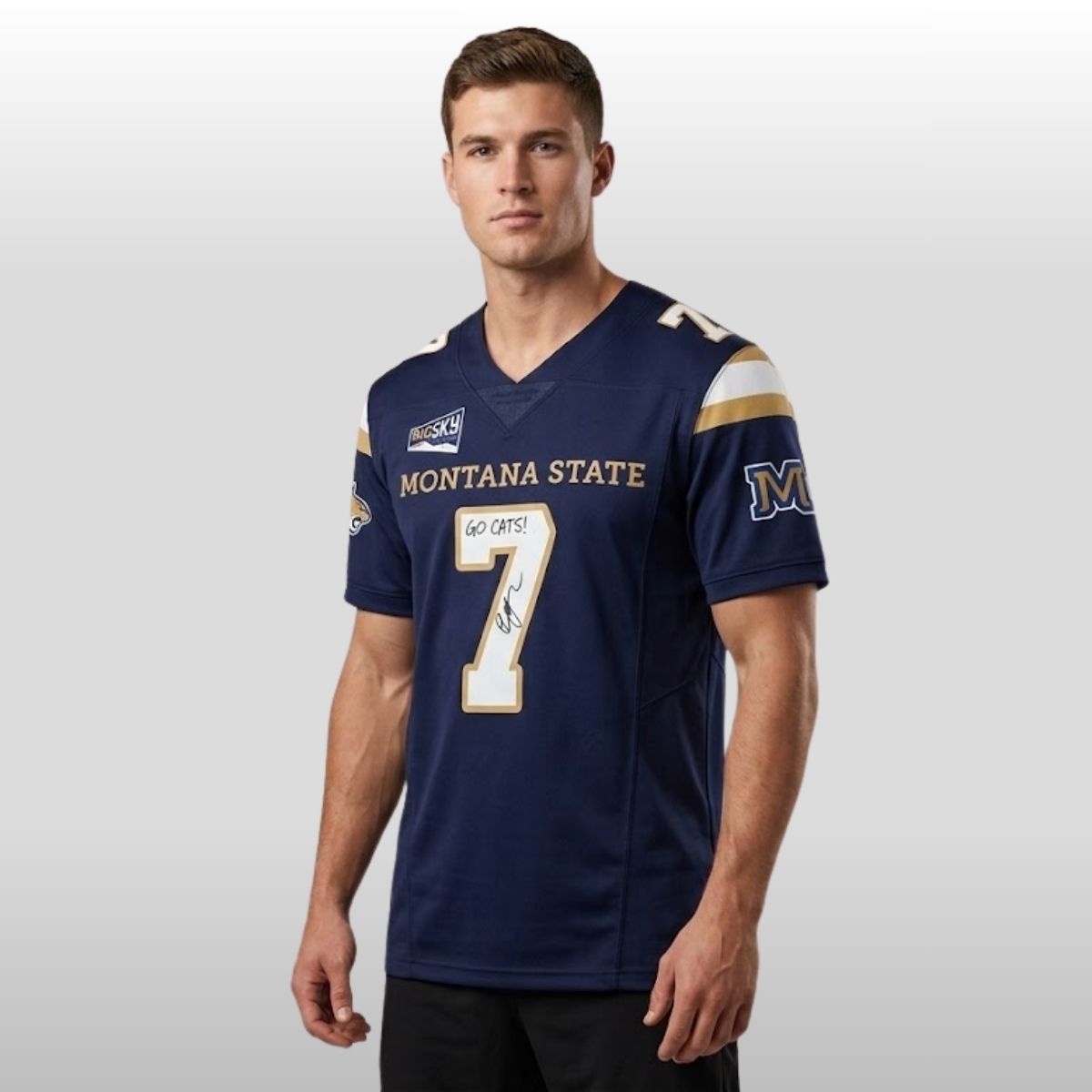 Montana State Bobcats 2026 Go Cats Signature Of 7 Football Jersey 2 Montana State Bobcats 2026 Go Cats Signature Of 7 Football Jersey - Image 2