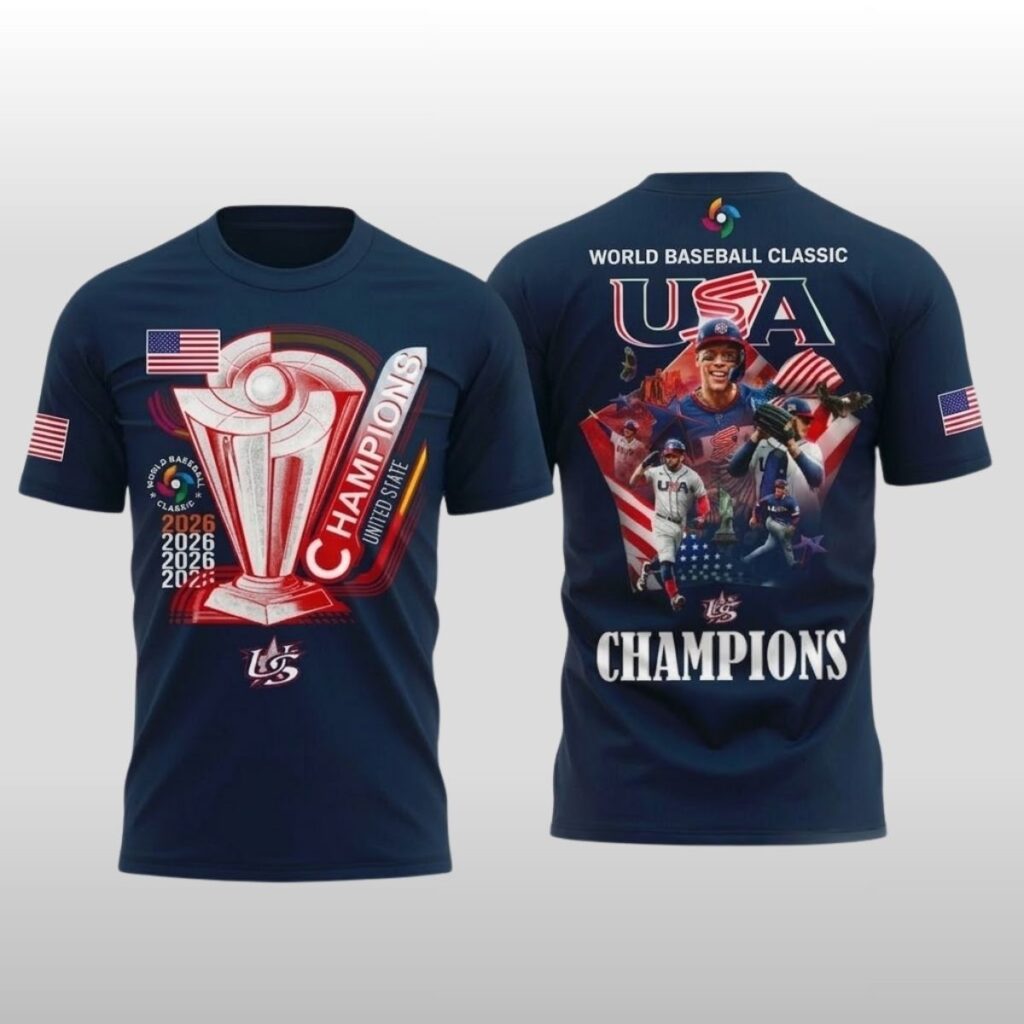 World Baseball Classic 2026 Tシャツ L Team USA 2026 World Baseball Classic Champions Shirt - Zerelam