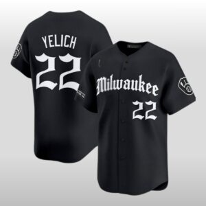 2026 Brewers Yelich 22 Gothic Baseball Jersey