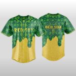 2026 Boston Red Sox St Patricks Day Lucky Gold Drip Jersey