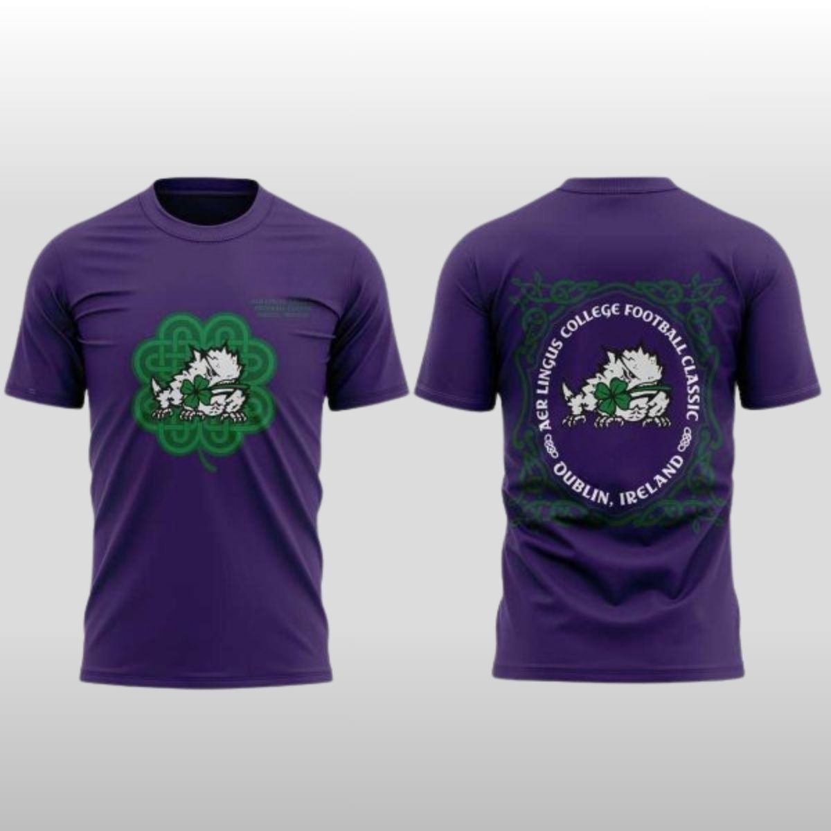 2026 TCU Horned Frogs College Football Ireland Clover Hoodie Shirt 2 2026 TCU Horned Frogs College Football Ireland Clover Hoodie Shirt - Image 2