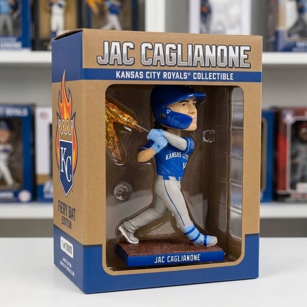2026 Giveaway KC Royals Caglianone Blazin' Bat Bobblehead - Zerelam