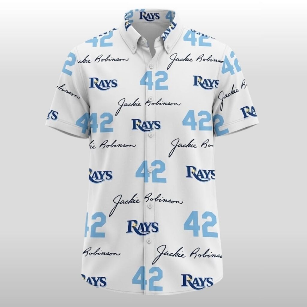 2026 Tampa Bay Rays Jackie Robinson Hawaiian Shirt Giveaway 2