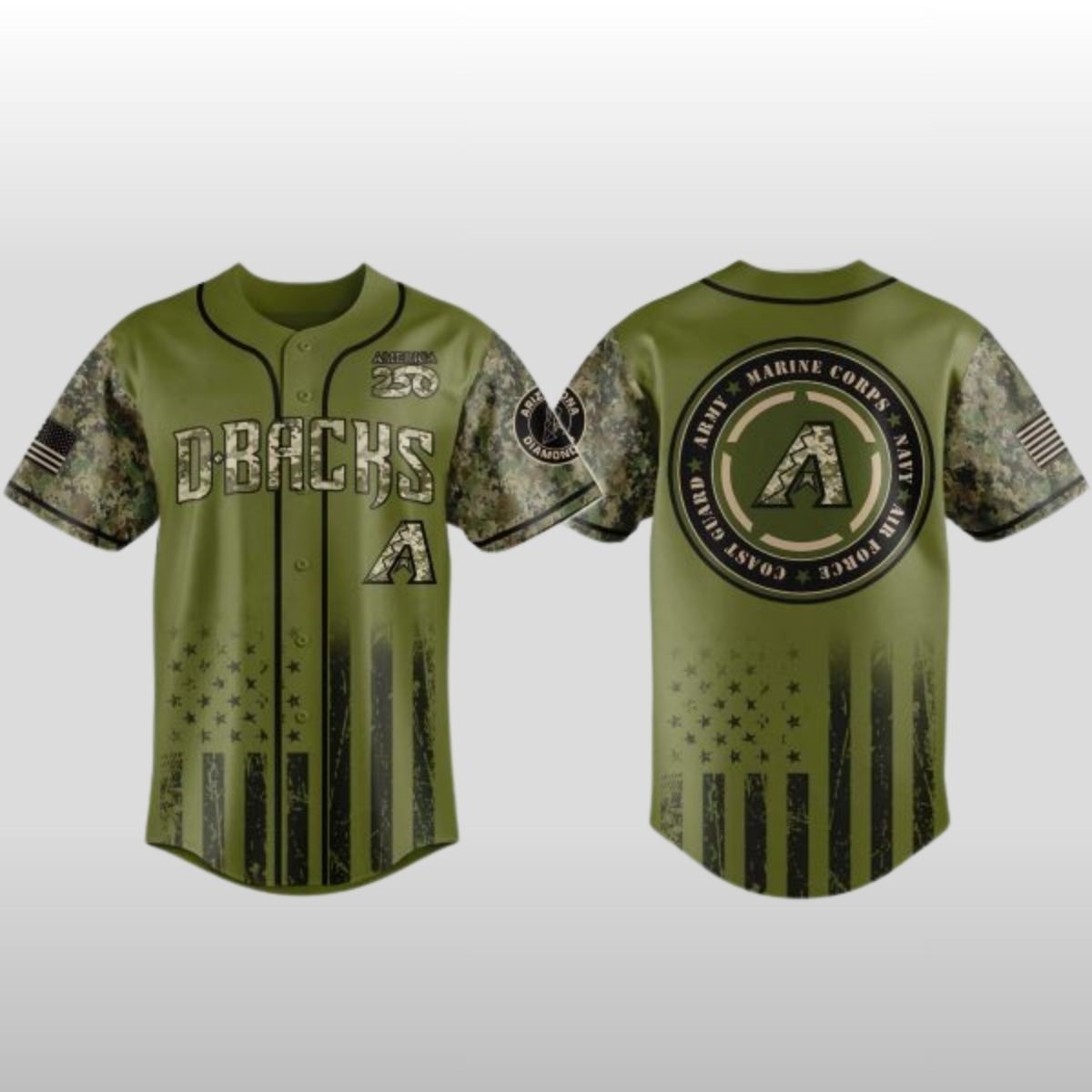 2026 Dbacks Military Appreciation Night Jersey 2 2026 Dbacks Military Appreciation Night Jersey