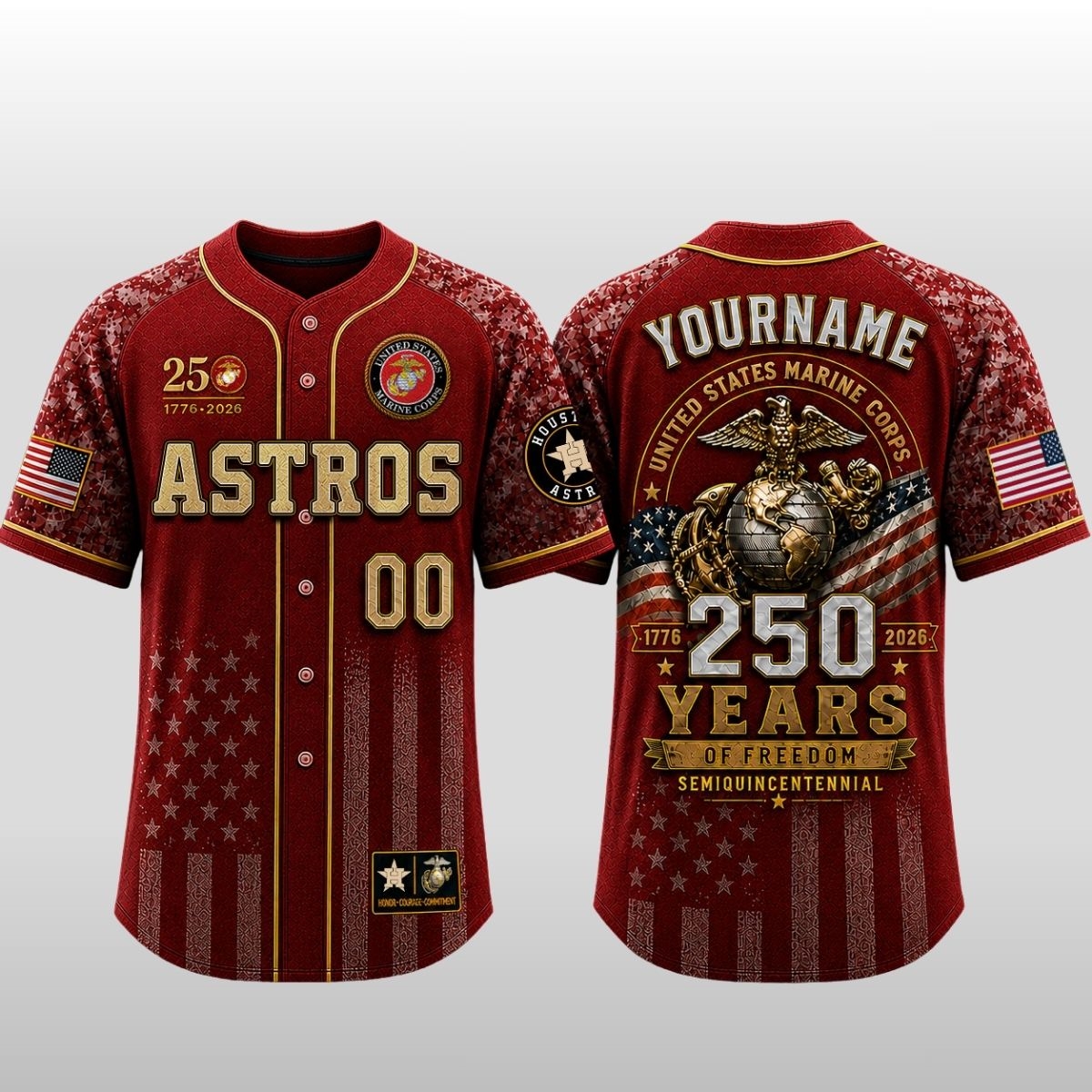 2026 Houston Astros U.S.M.C Celebrates 250 Years USA Anniversary Jersey 3 2026 Houston Astros USMC Celebrates 250 Years USA Anniversary Jersey 3