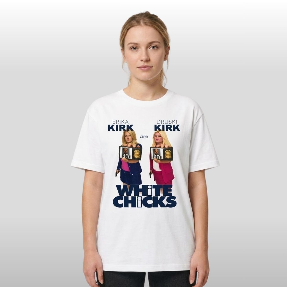 Erika Kirk Are Druski Kirk White Chicks Shirt 2 Erika Kirk Are Druski Kirk White Chicks Shirt 2
