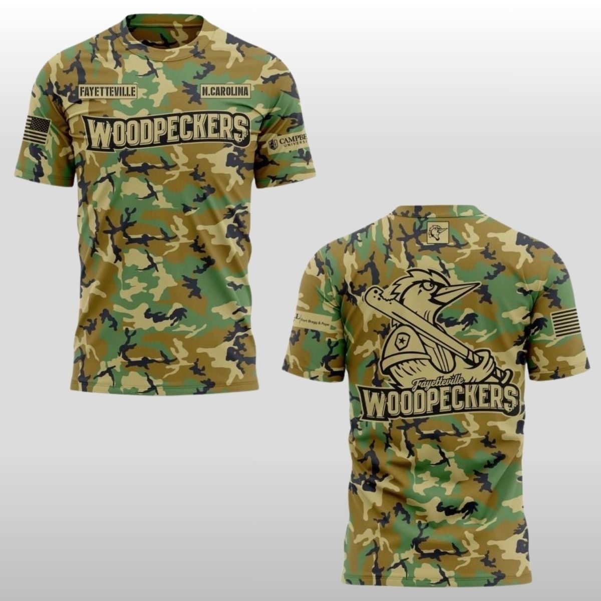 Fayetteville Woodpeckers Military Appreciation 2026 Camo Hoodie 3 Fayetteville Woodpeckers Military Appreciation 2026 Camo Hoodie 3