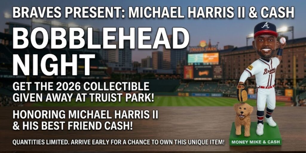 Where Can You Get the 2026 Atlanta Braves Michael Harris II and Cash Bobblehead? 1 Where Can You Get the 2026 Atlanta Braves Michael Harris II and Cash Bobblehead