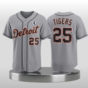 Detroit Tigers Number 4 Lou Gehrig Patch Jersey 2