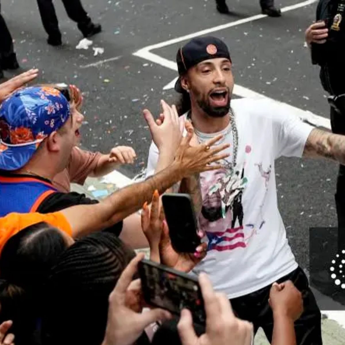 Jose Alvarado New York Knicks Signature Flag Finals Shirt 3 Jose Alvarado New York Knicks Signature Flag Finals Shirt 3