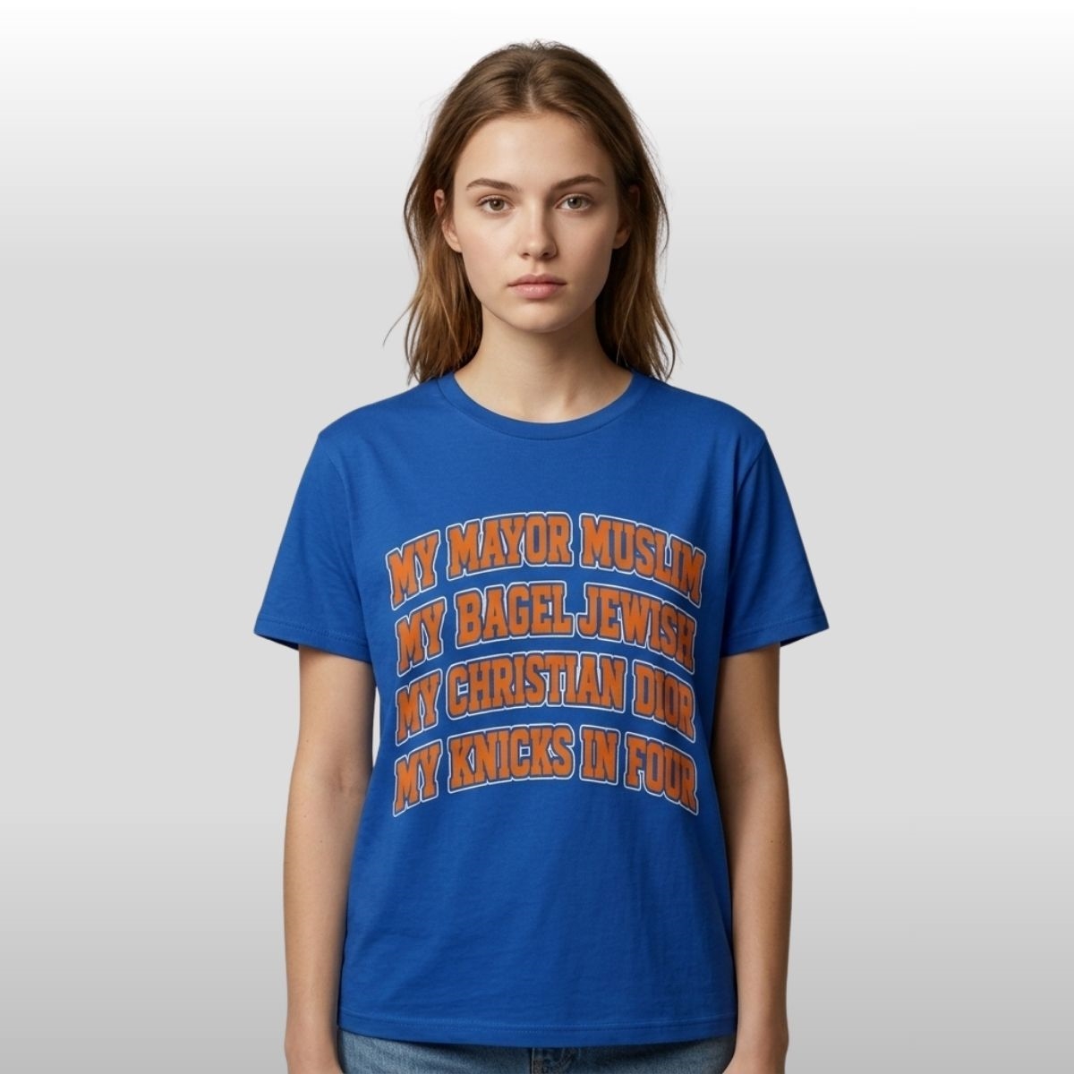My Mayor Muslim My Bagel Jewish My Christian Dior My Knicks In Four Shirt My Mayor Muslim My Bagel Jewish My Christian Dior My Knicks In Four Shirt
