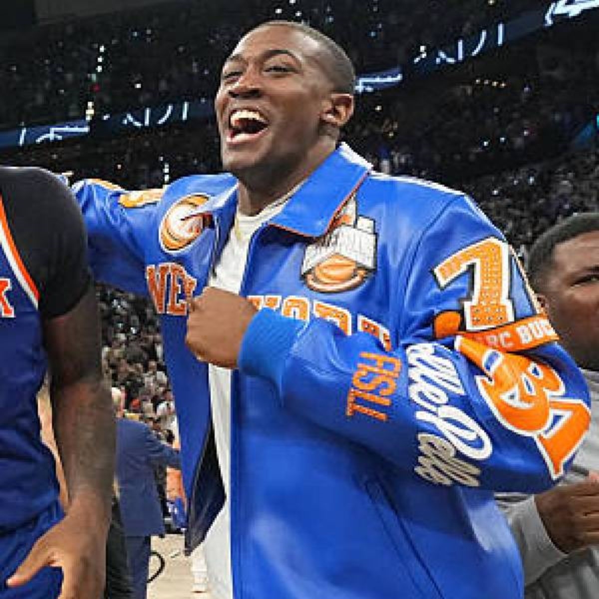 Trey Jemison 2026 Finals New York Knicks Leather Jacket Trey Jemison 2026 Finals New York Knicks Leather Jacket