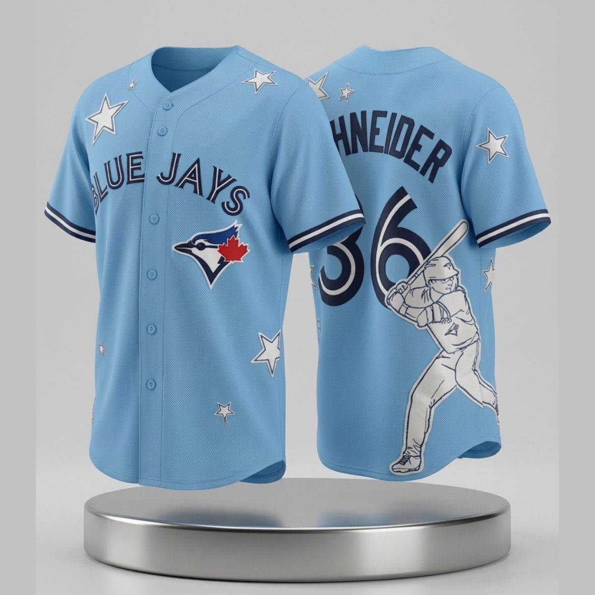 2026 Blue Jays Davis Schneider Stars Jersey 1 2026 Blue Jays Davis Schneider Stars Jersey 2