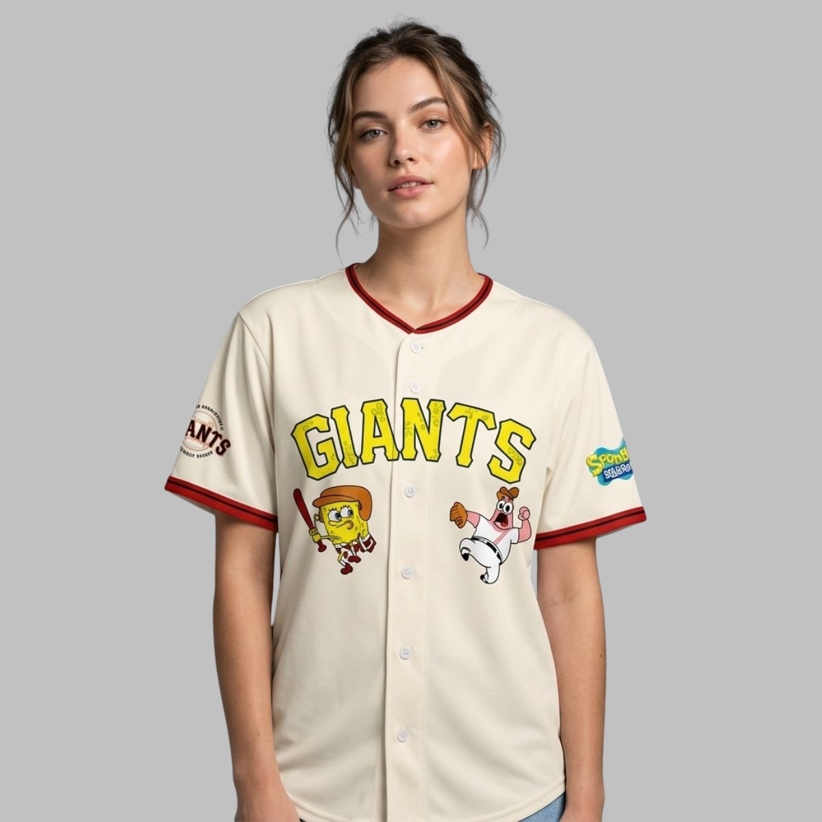 2026 Giants x SpongeBob and Patrick Custom Baseball Jersey 2026 Giants x SpongeBob and Patrick Custom Baseball Jersey