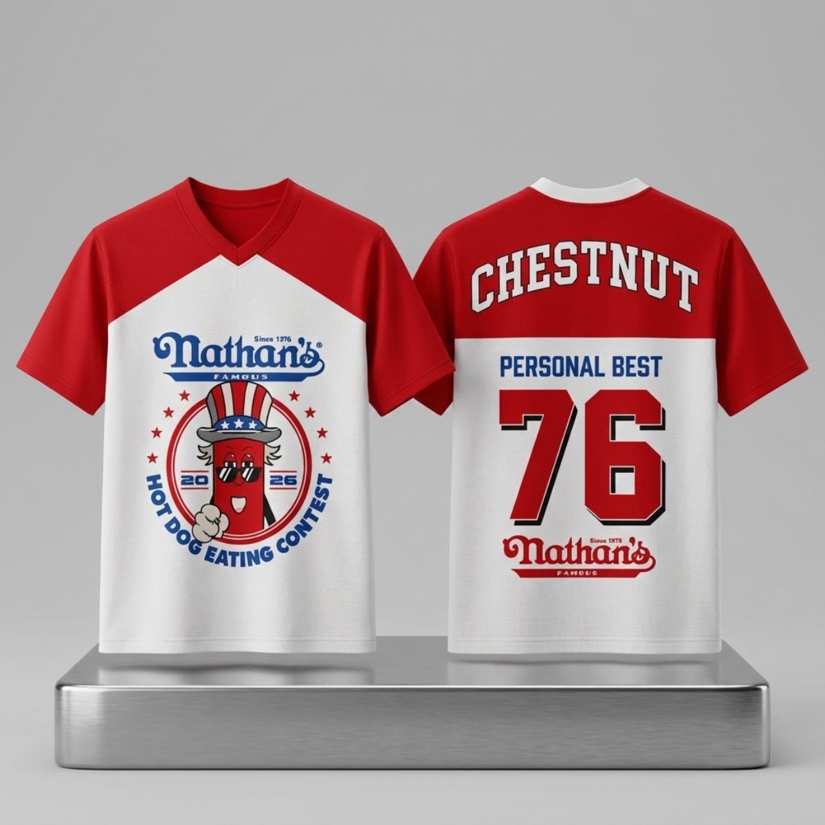 2026 Joey Chestnut Nathan's Famous Hot Dog Contest Jersey 1 2026 Joey Chestnut Nathans Famous Hot Dog Contest Jersey 2