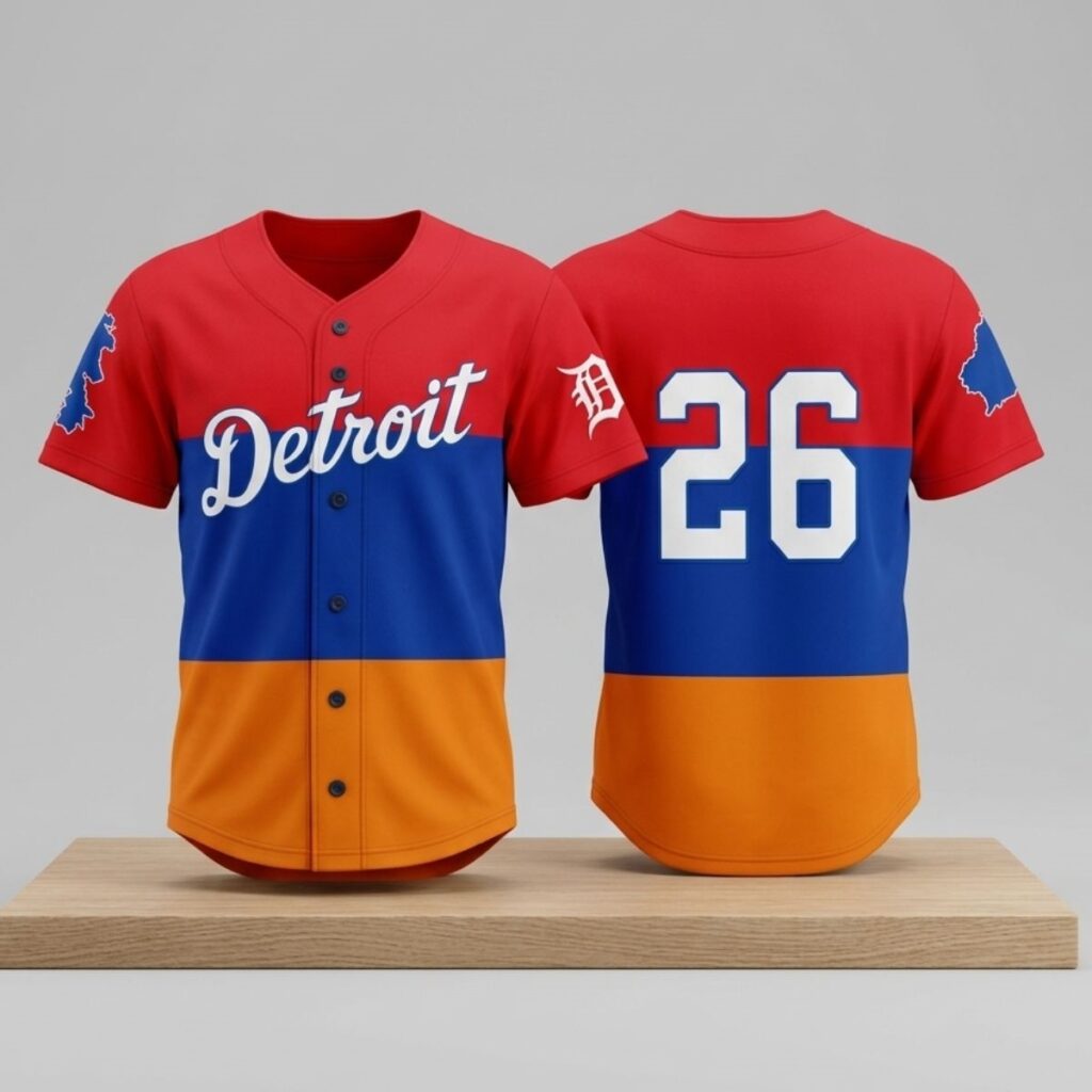 Tigers ユニフォーム R.BASS 44 2026 Giveaway Tigers Armenian Heritage Jersey - Zerelam
