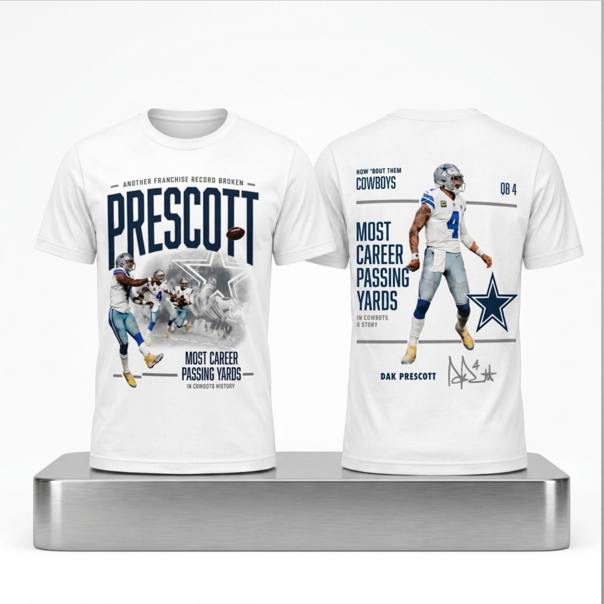 Dak Prescott Most 34183 Career Passing Yards In Cowboys History Shirt 1 Dak Prescott Most 34183 Career Passing Yards In Cowboys History Shirt 2