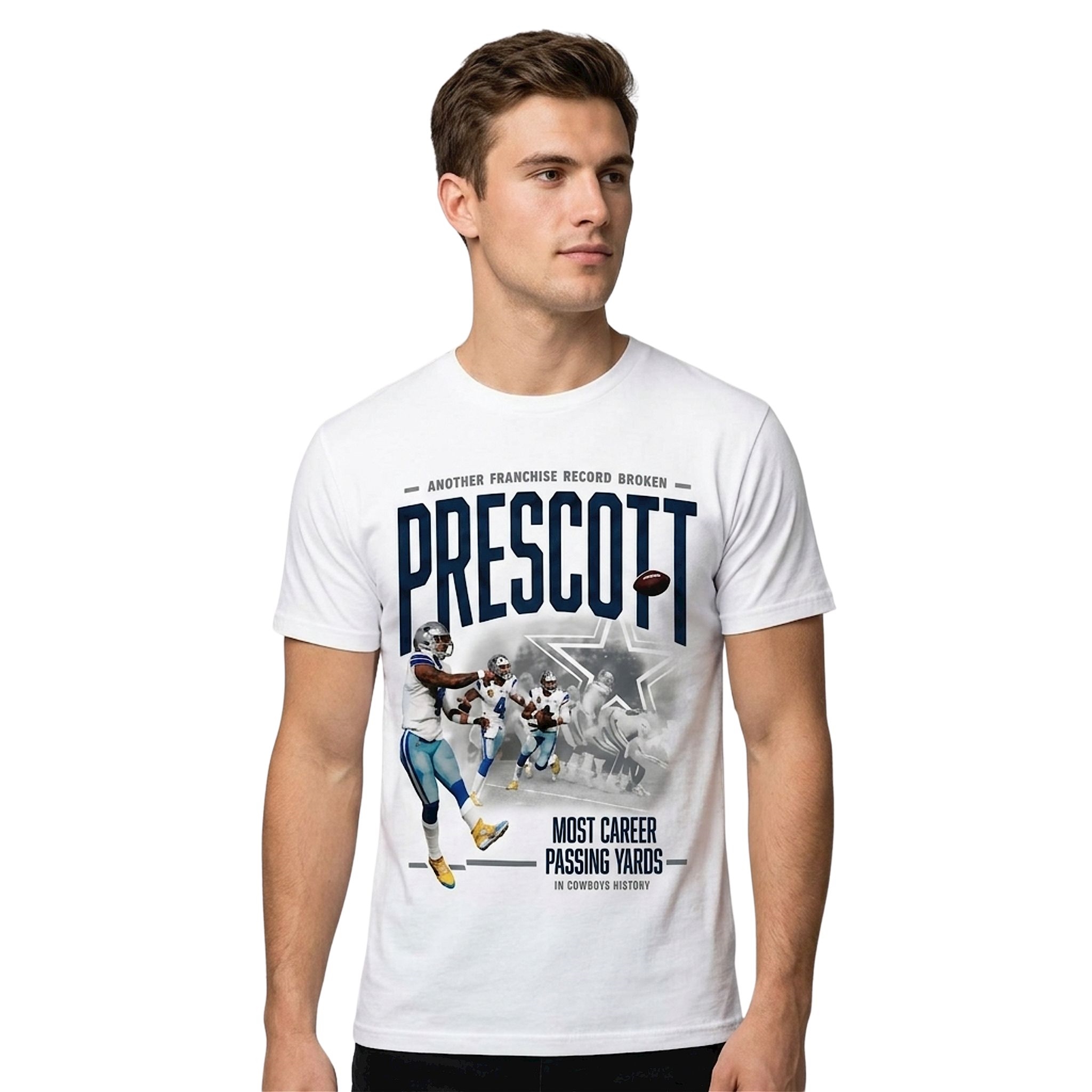Dak Prescott Most 34183 Career Passing Yards In Cowboys History Shirt Dak Prescott Most 34183 Career Passing Yards In Cowboys History Shirt