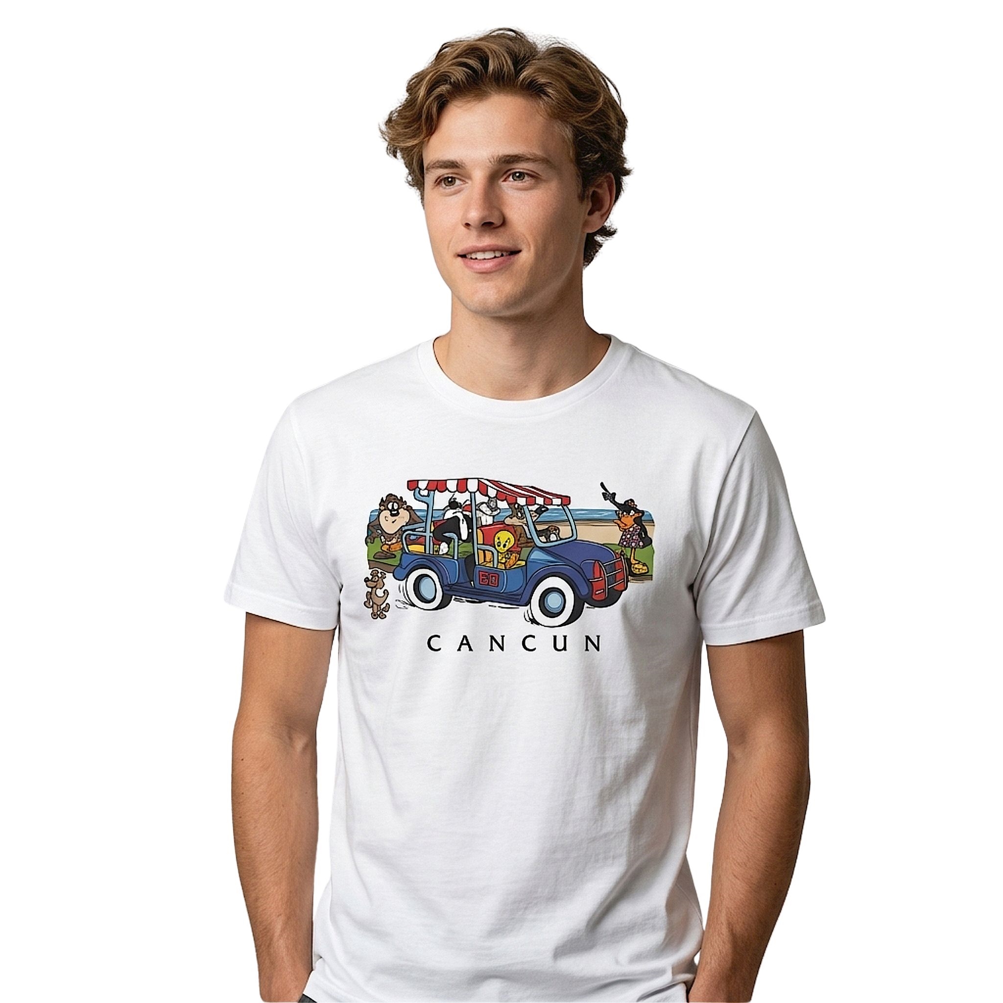 Harry Styles Looney Tunes Cancun Golf Cart Shirt Harry Styles Looney Tunes Cancun Golf Cart Shirt