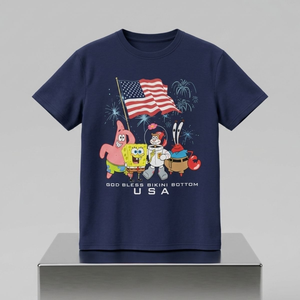 Spongebob God Bless Bikini Bottom USA Shirt 1 Spongebob God Bless Bikini Bottom USA Shirt 2