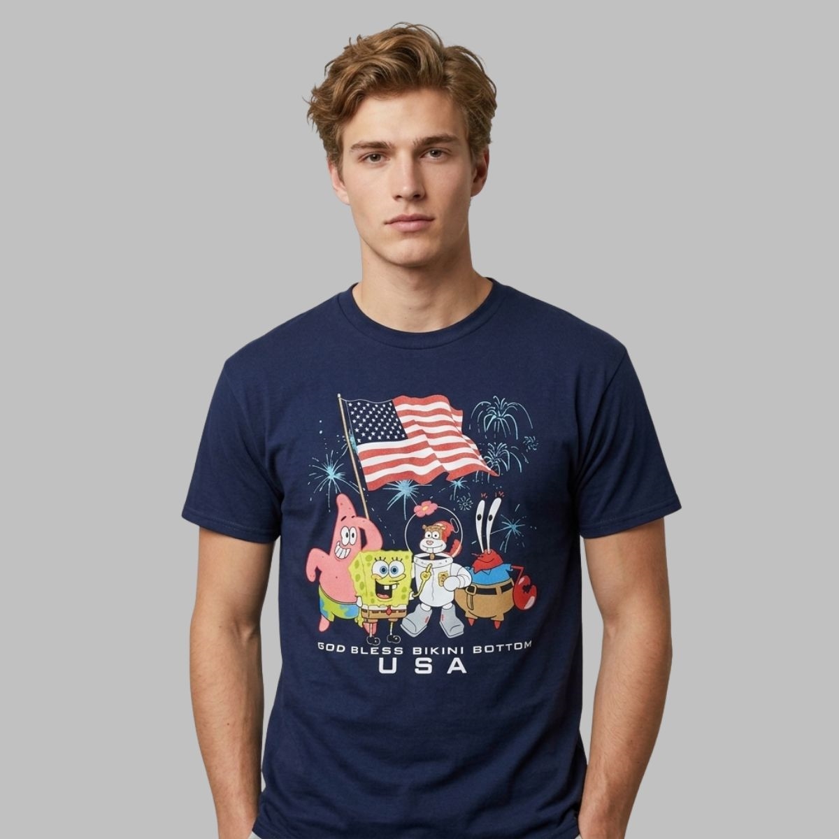 Spongebob God Bless Bikini Bottom USA Shirt Spongebob God Bless Bikini Bottom USA Shirt