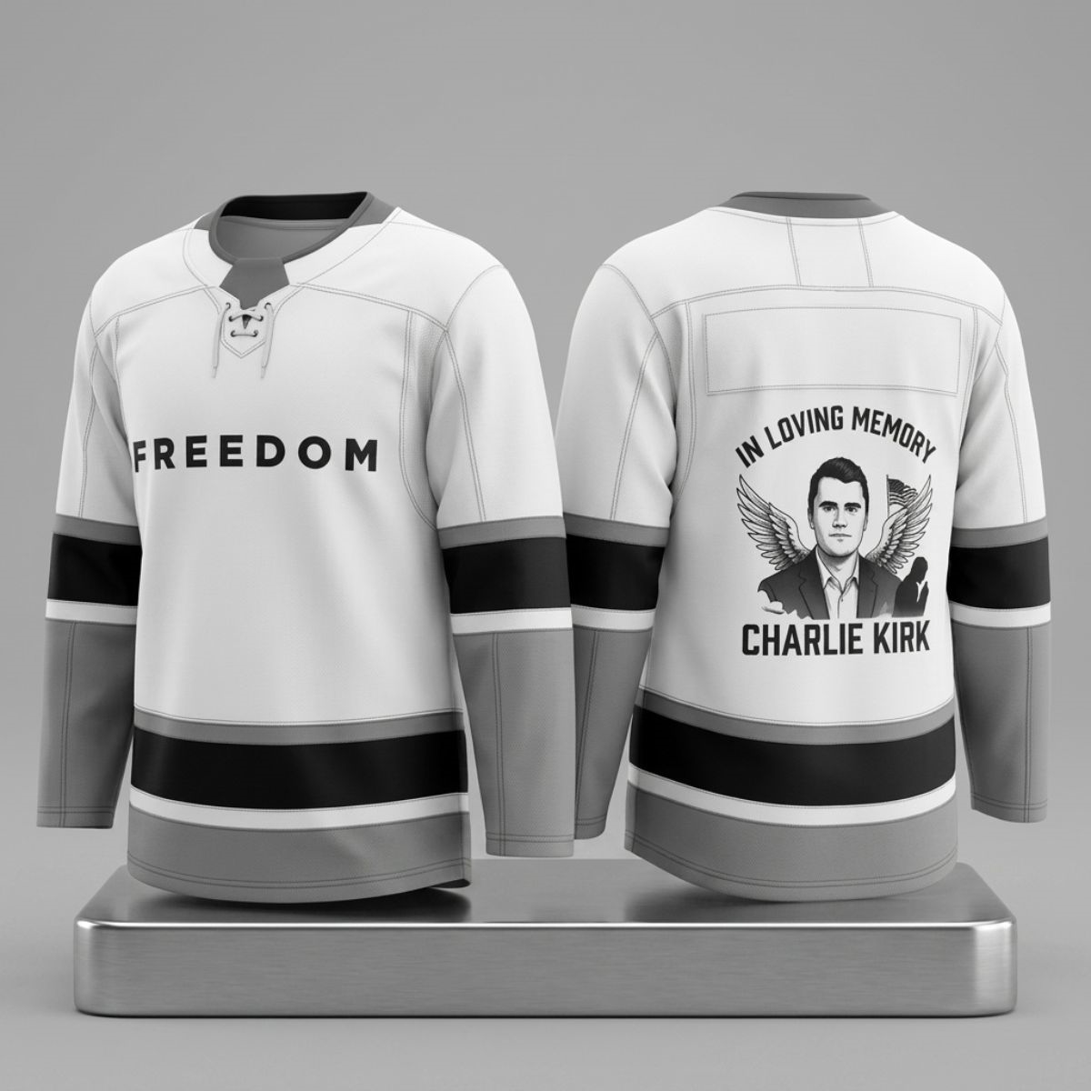 2026 Freedom Charlie Kirk In Loving Memory Hockey Jersey 1 2026 Freedom Charlie Kirk In Loving Memory Hockey Jersey